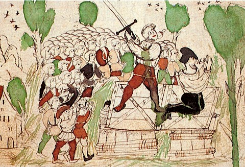 Darstellung einer Hinrichtung im Höngger Bericht von 1489